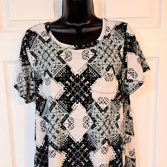 Lularoe Black, Gray & Khaki Pullover Dress - Picture 2 of 7